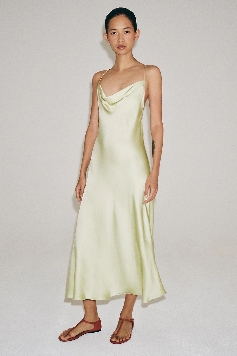 SATIN SLIP DRESS ZW COLLECTION