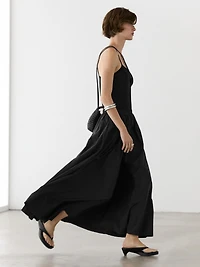 Technical fabric midi skirt