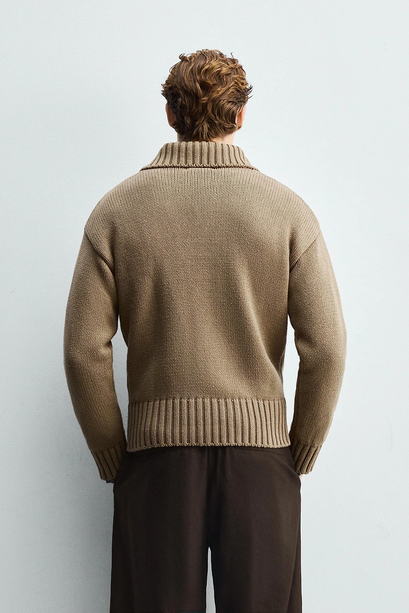 STRUCTURED KNIT CARDIGAN