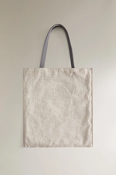 REVERSIBLE GINGHAM CHECK FABRIC SHOPPER BAG