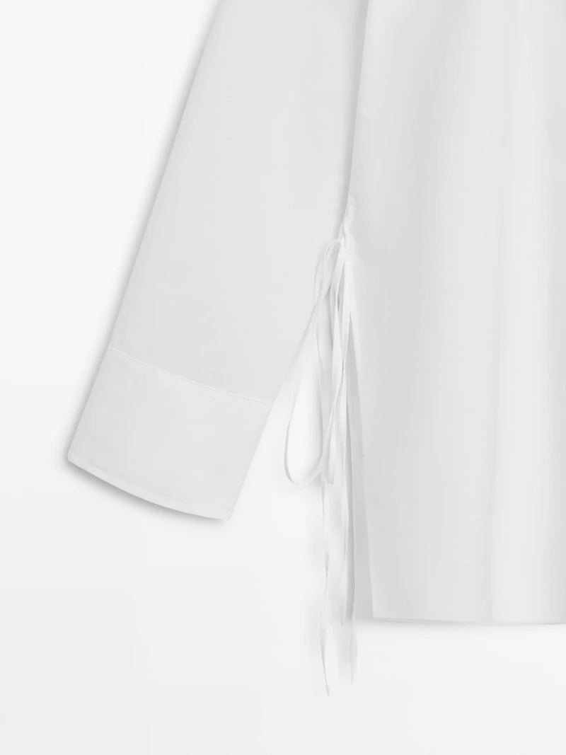 Shirt with tie detail