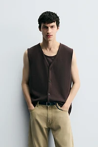COTTON KNIT VEST