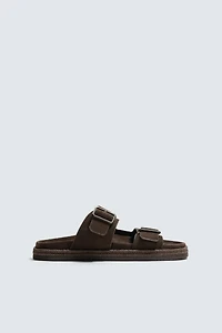 DOUBLE STRAP LEATHER SANDALS