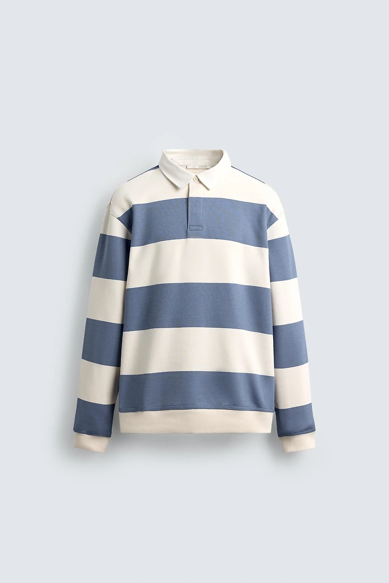CONTRAST COLLAR POLO SWEATSHIRT