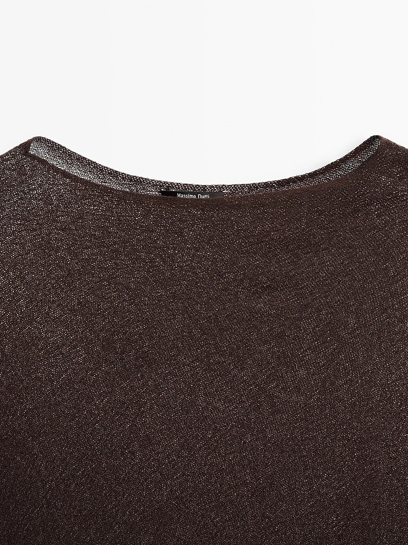 Asymmetric knit cape