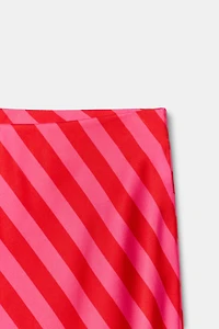 STRIPED SATIN MIDI SKIRT