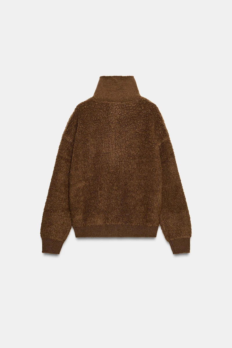 100% BOUCLÉ WOOL BOMBER JACKET