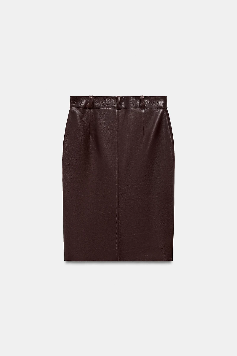 ZW COLLECTION LIMITED EDITION LEATHER MIDI SKIRT