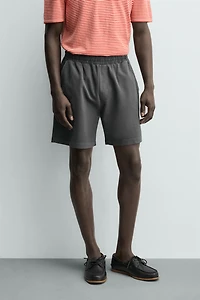 WASHED REGULAR FIT PIQUÉ SHORTS