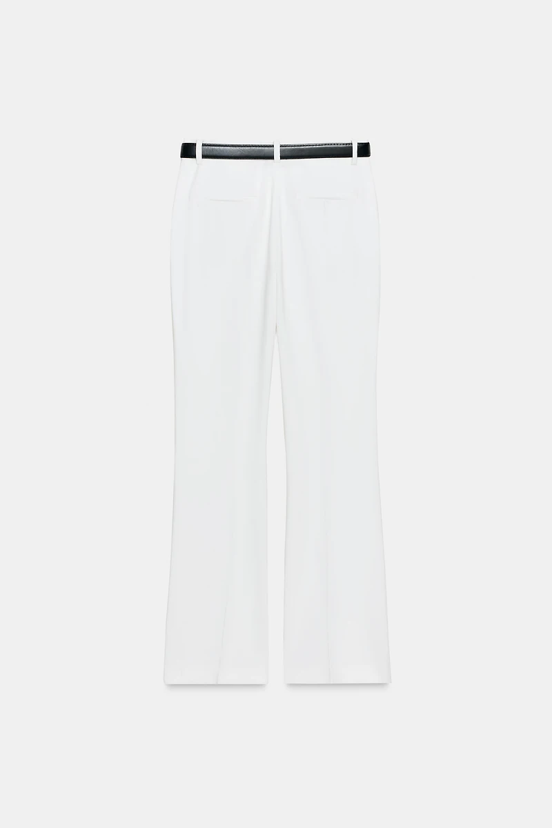 STRAIGHT LEG BELTED PANTS