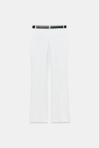 STRAIGHT LEG BELTED PANTS
