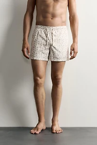 PAISLEY PRINT MID-LENGTH SWIM SHORTS