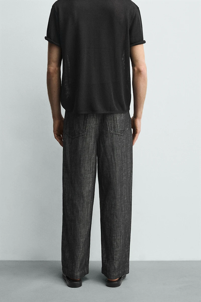 RELAXED FIT COTTON - LINEN PANTS