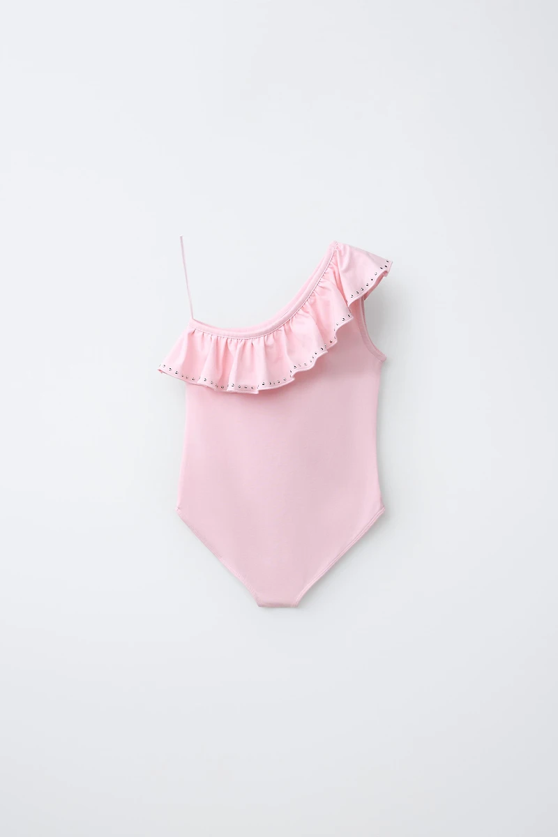 ASYMMETRIC RUFFLE BODYSUIT