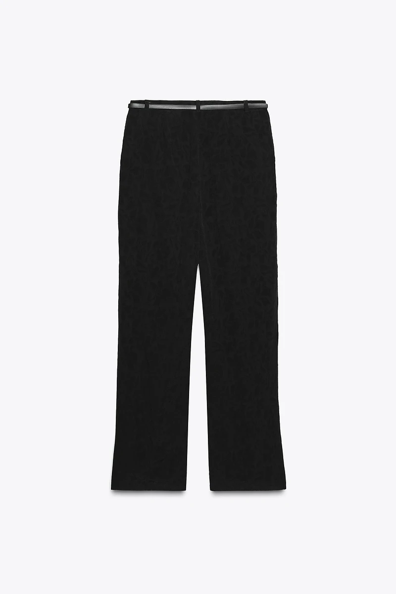 JACQUARD PANTS WITH CHAIN BELT