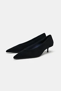 SUEDE KITTEN HEEL SHOES