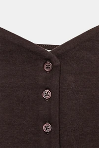 SWEETHEART NECKLINE BUTTON TOP