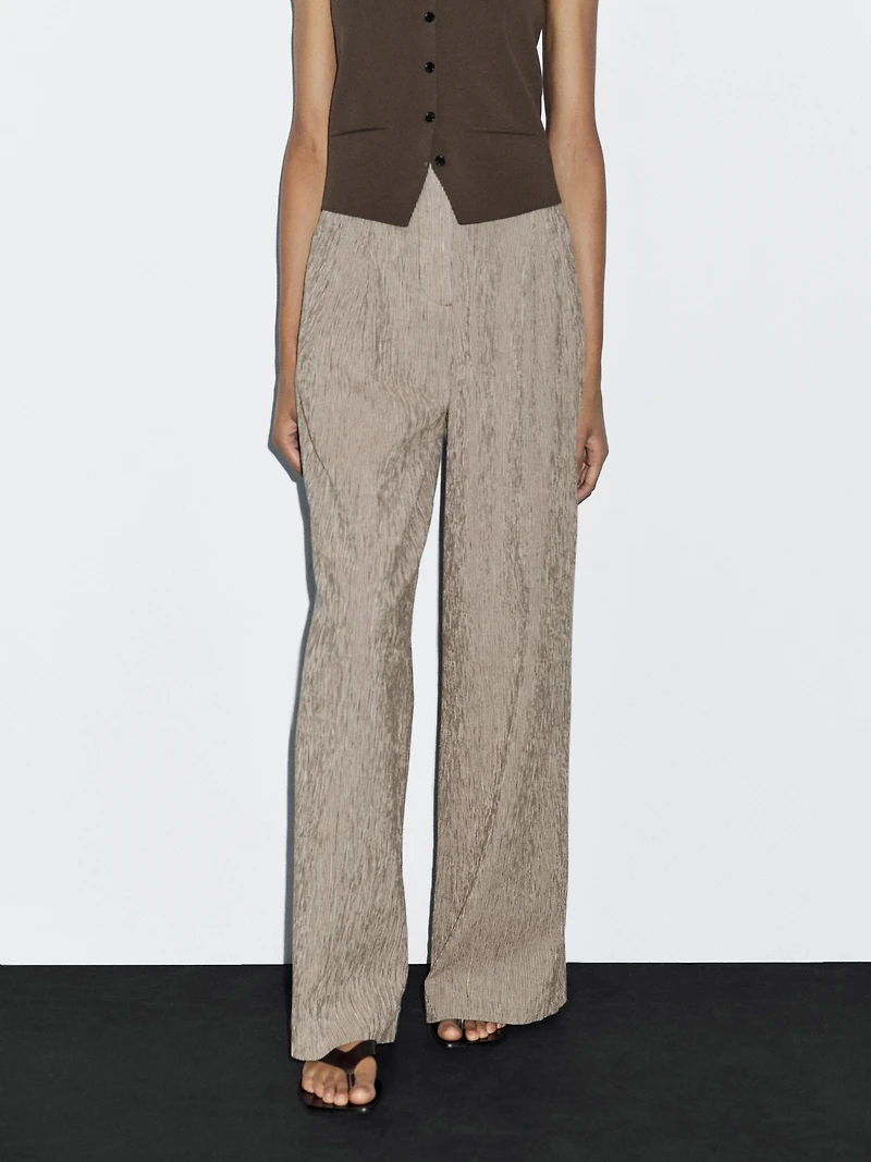 Textured multi-stripe trousers