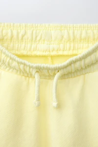 EMBROIDERED GARMENT DYED PLUSH SHORTS