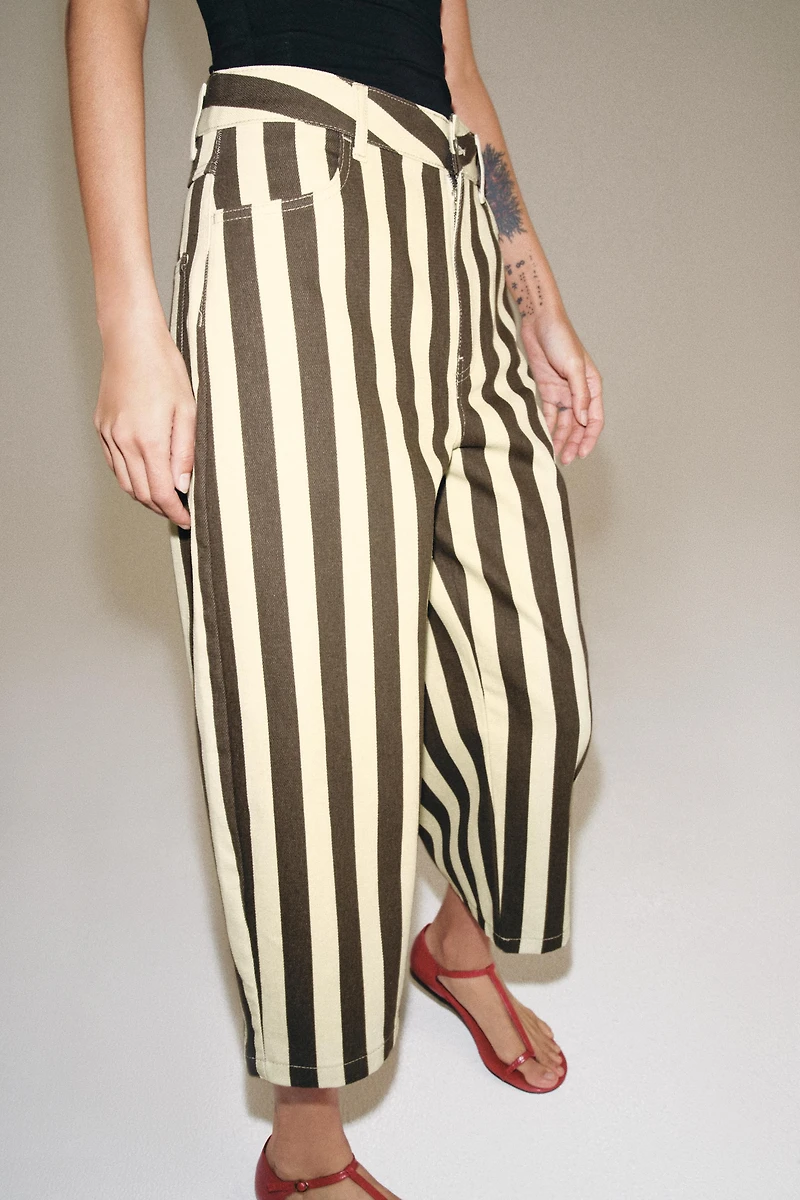 ZW COLLECTION CROPPED STRIPED TROUSERS
