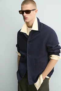 RELAXED FIT COTTON - LINEN OVERSHIRT
