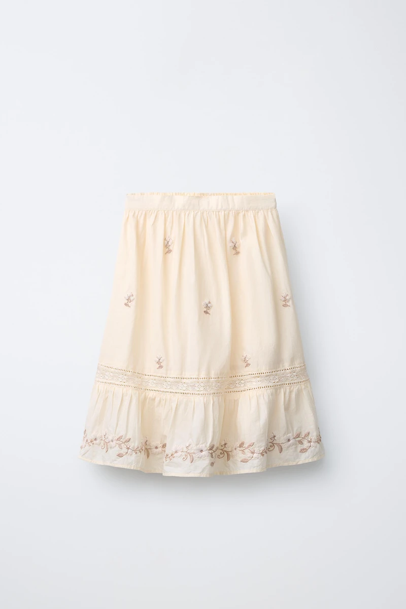 EMBROIDERED MIDI SKIRT