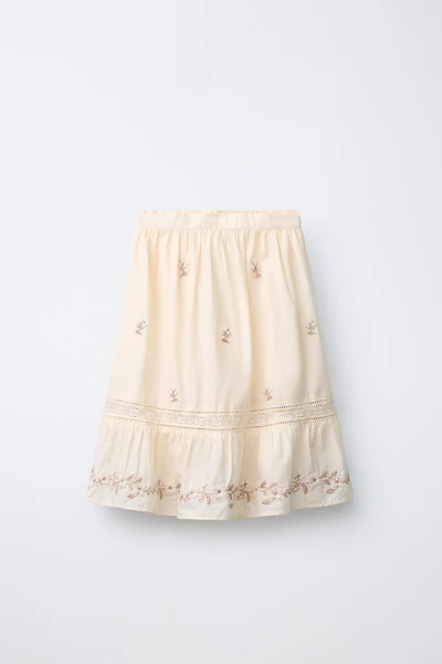 EMBROIDERED MIDI SKIRT
