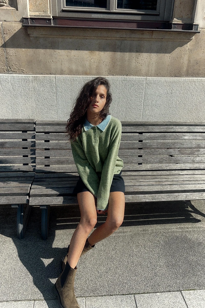 PULL POLO EN MAILLE BIMATIÈRE