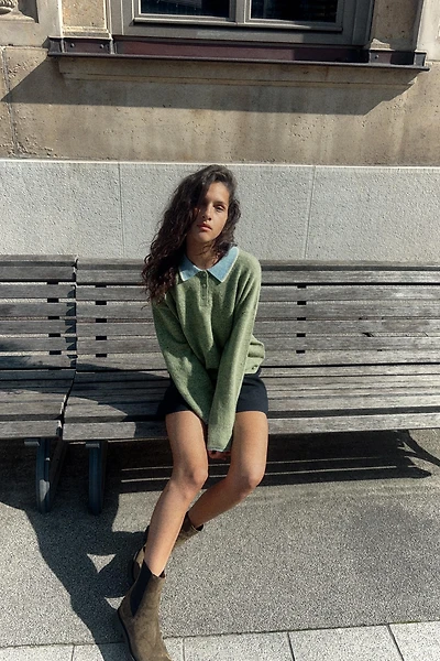 PULL POLO EN MAILLE BIMATIÈRE