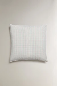 KIDS' CHECK COTTON PILLOWCASE