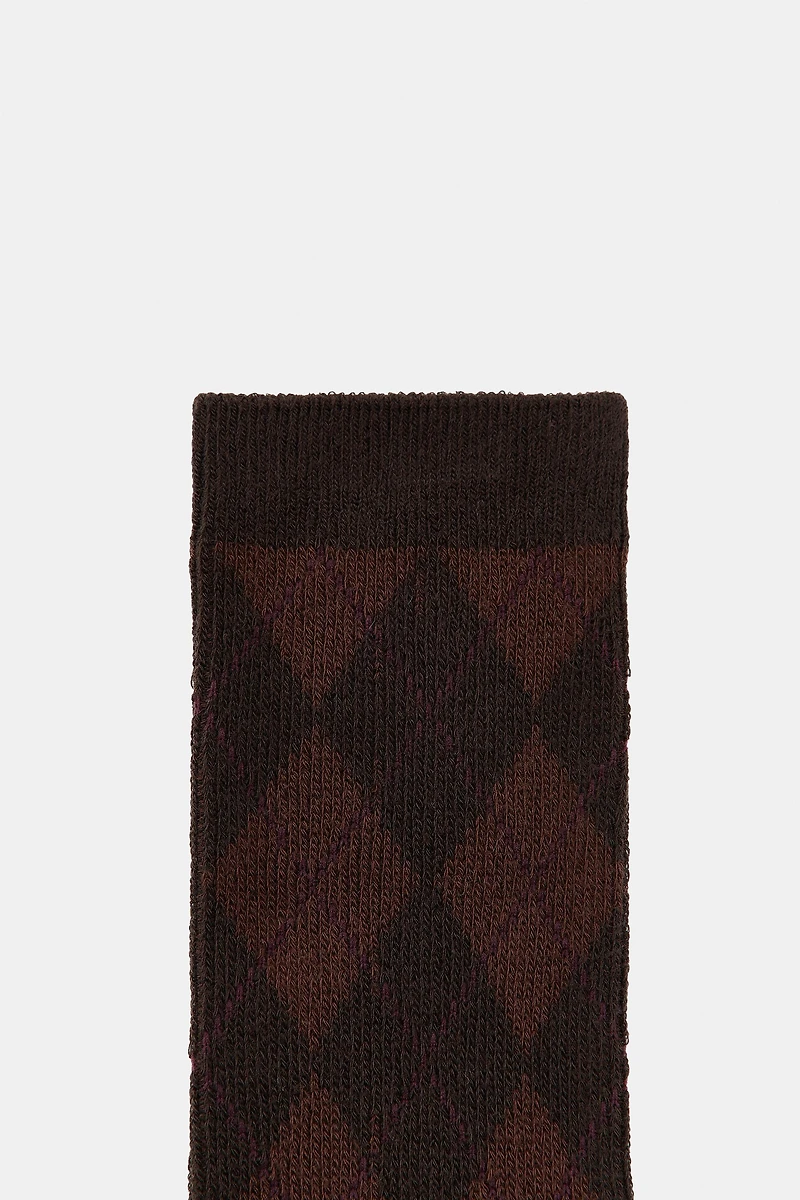 CHAUSSETTES EN COTON À LOSANGES