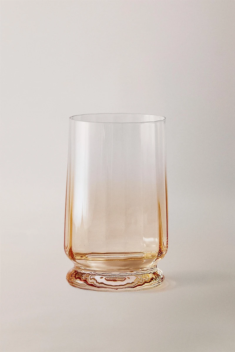 GLASS SOFT DRINK TUMBLER WITH LINES