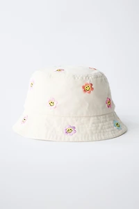 SMILEYWORLD ® EMBROIDERED FLORAL BUCKET HAT