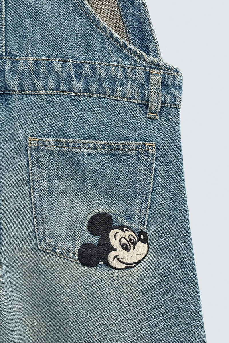 SALOPETTE DENIM BRODERIES MICKEY MOUSE HARRY LAMBERT FOR ZARA X DISNEY