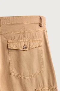 WASHED RELAXED FIT CARGO PANTS