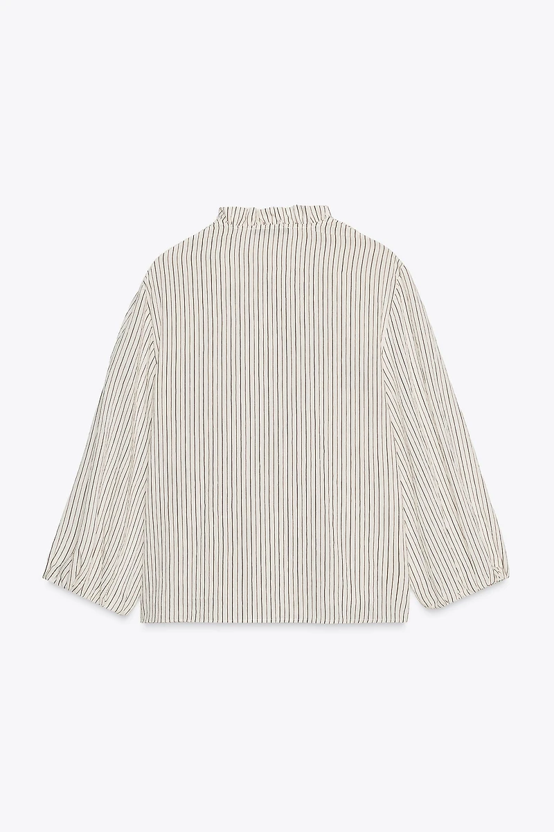 RUFFLED STRIPED SHIRT