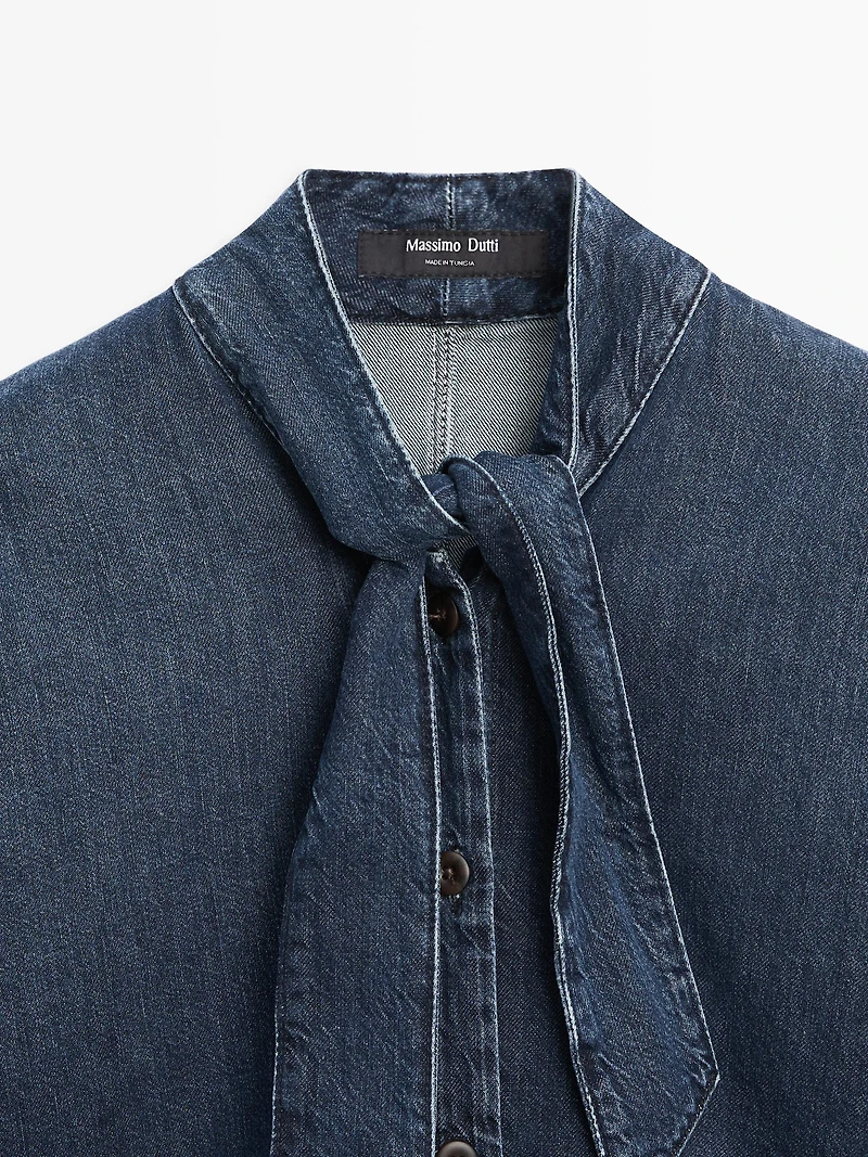 Denim shirt with collar detail