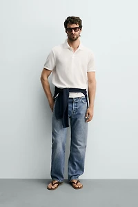 POLO REGULAR FIT EN JACQUARD À RAYURES