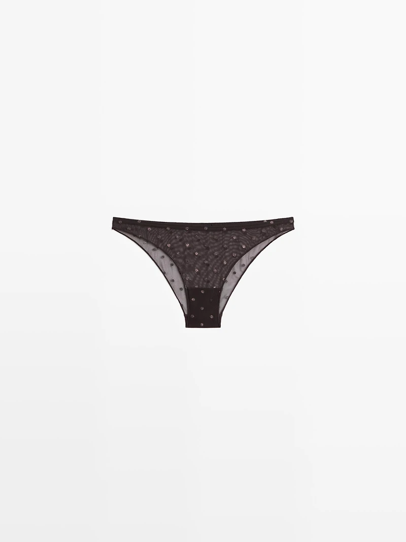 Culotte semi-transparent à pois