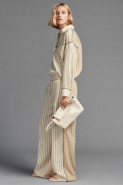 ZW COLLECTION CONTRAST STRIPE SHIRT