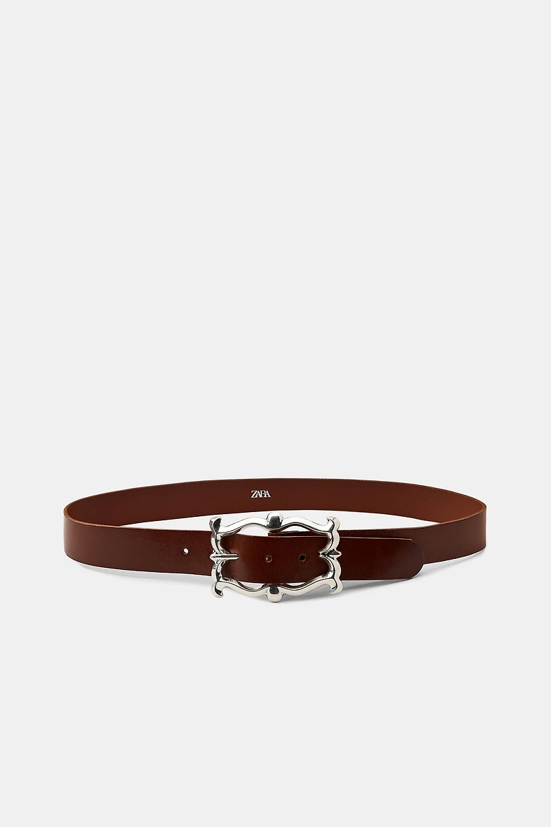 100% LEATHER BELT WITH ORGANIC BUCKLE