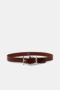 100% LEATHER BELT WITH ORGANIC BUCKLE