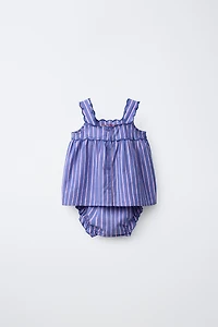 STRIPED AND EMBROIDERED BLOUSE BOTTOMS SET SISSEL EDELBO X ZARA KIDS