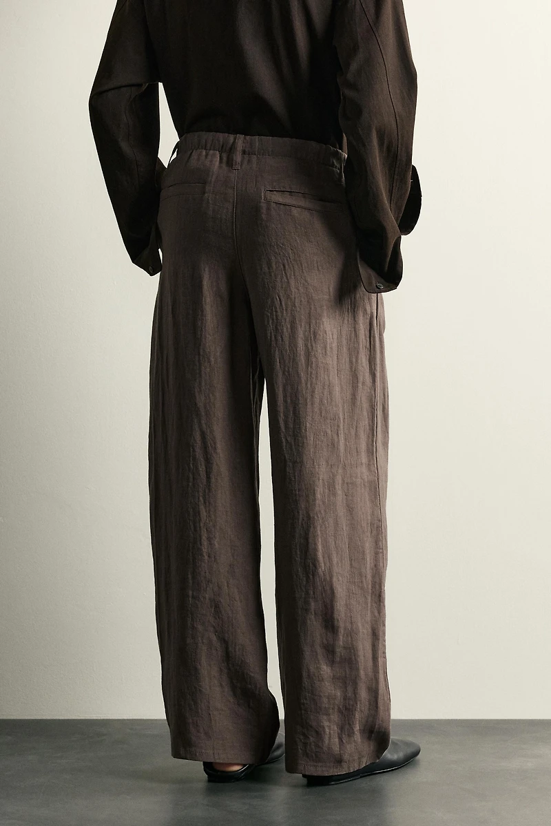 100% LINEN RELAXED FIT PANTS