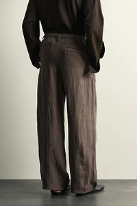 100% LINEN RELAXED FIT PANTS