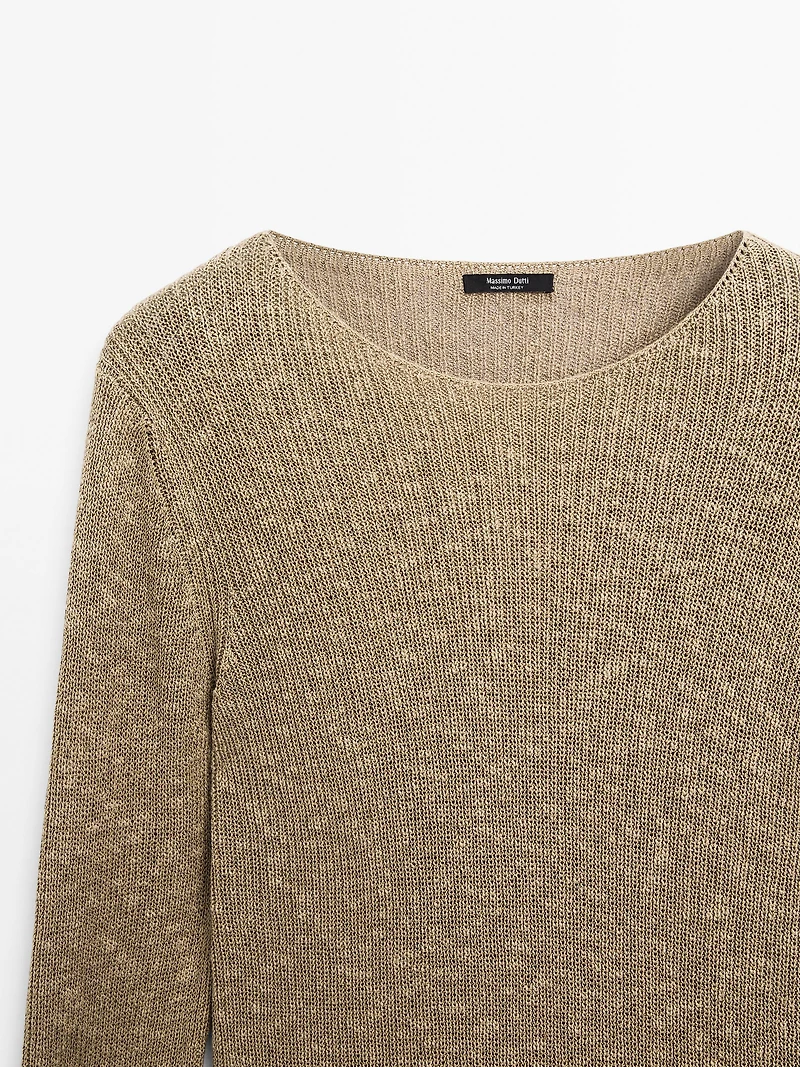 Cotton blend knit sweater