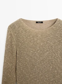 Cotton blend knit sweater