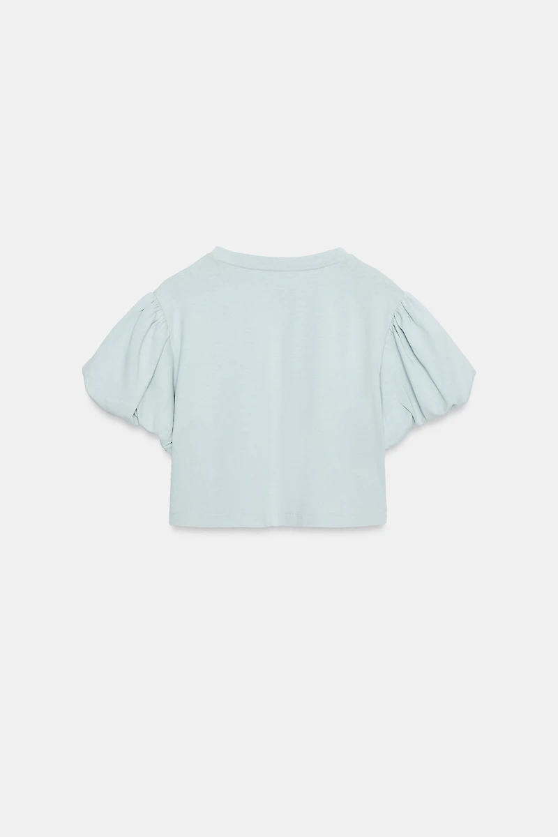 CROPPED VOLUMINOUS SLEEVE T-SHIRT