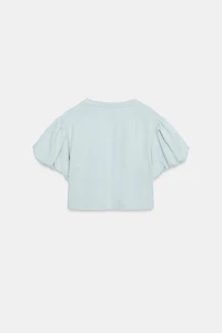 CROPPED VOLUMINOUS SLEEVE T-SHIRT