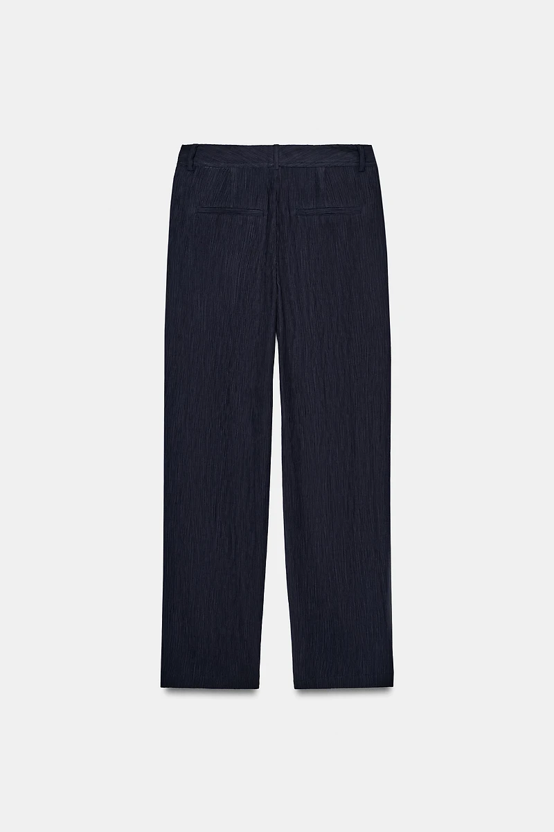 PANTALON DROIT EFFET FROISSÉ